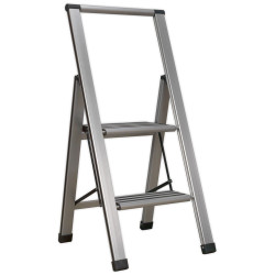 Sealey APSL2 Aluminium Professional Folding Step Ladder 2-Step 150kg Capacity