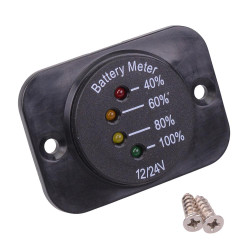 Battery Indicator Meter with Chassis Mounting Panel 12V/24V A25-4PS-BB3