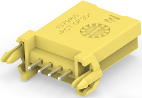 Plug, 4 pole, straight, 1 row, yellow, 1379165-4