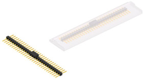 Pin header, 30 pole, pitch 2.54 mm, straight, black, SL12SMD05830GBSM