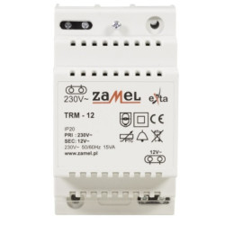ZAMEL Transformator 230/12V AC 15VA TH35 TRM-12