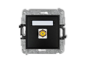 MINI Gniazdo RCA (typu cinch - żółty pozłacany) czarny mat 12MGRCA-1 KARLIK