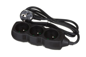 Przedłużacz 3-gniazdowy, 1,5m grafit 3x1,0mm OWY / 24343