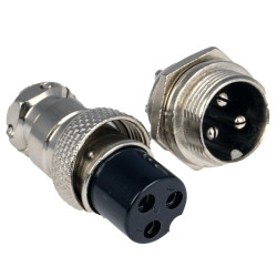 Gniazdo + wtyk GX16 NC/CB komplet 3-PIN złącze przemysłowe zakręcane