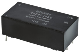 Zasilacz impulsowy nap. wyjściowe: 24V dc 6W 250mA 1 wyjście nap. wejściowe: 90 → 264V ac Do montażu na płytce