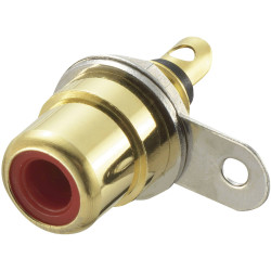 TruComponents 202596 RCA connector Socket, Vertical,Pins:2 Red