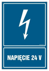 ZNAK - HG007 Napięcie 24 V 7,5 x 10 cm FN - Folia samoprzylepna