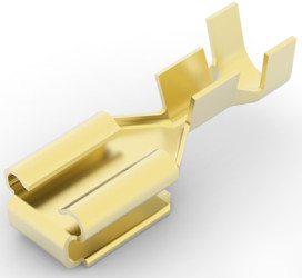 Uninsulated flat plug sleeve, 6.35 x 0.81 mm, 0.82 to 2.08 mm², AWG 18 to 14, brass, 60279-1