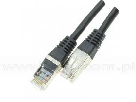 Patchcord FTP, kat5e, 1,0m, czarny, LSOH/LSZH