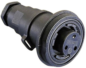 Jack, 3 pole, screw connection, screw locking, straight, PX0732/S