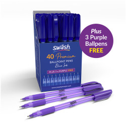 Swash BBT40BU 40 Premium Triangle BP Rubber Grip Purple Blue - 3 FREE