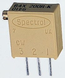 Potencjometr dostrojczy 2kΩ THT 0.5W 19 (elektryczny), 22 (mechaniczny) -zwoje Regulacja boczna 2,2 mm