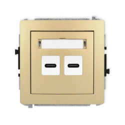 DECO Mechanizm ładowarki USB podwójnej 2xUSB C, 20W max., złoty 29DCUSB-7