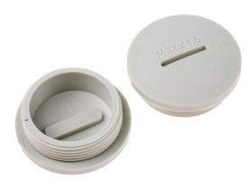 Zaślepka do dławnic kablowych M32 Nylon 66 Szary RS PRO średnica otworu 31.7mm Gwintowany