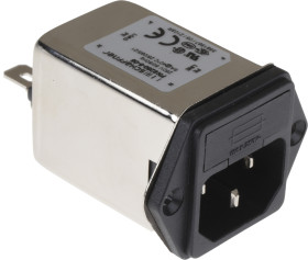 Filtr wejściowy złącza IEC2 6A IEC/EN 60939 Schaffner Montaż na panelu 5 x 20mm