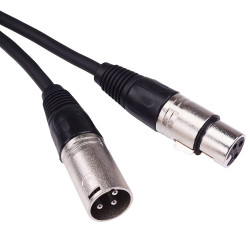 Black 2M XLR Male to Female Microphone Lead
