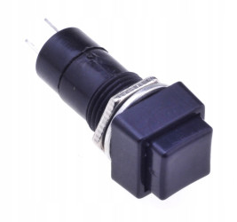 12mm 2-pin 1A ON-OFF Button Switch, Square, Black