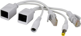Zestaw adapterów PoE ze złączami typu RJ45 i 2.1/5.5 P-POE1