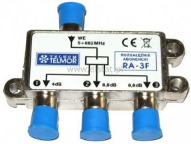 Rozgałęźnik anten. aktywny RA 3F 4-8,8dB TELMOR