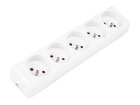 GAC250PL-5XGB Gniazda 250V listwa zasilająca 5 gniazd - standard PL - 3 biegunowy, biały 16A