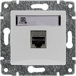 VENA Gniazdo komputerowe pojedyncze nieekranowane RJ45 biały 510461
