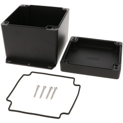 Hammond 1550Z137FBK Thick Wall Flanged Die Cast Enclosure, 121 x 121 x 102 Black