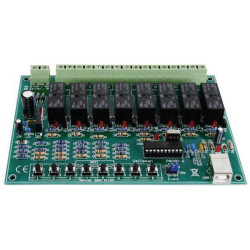 Whadda WSI8090 8-channel USB relay card, 16A relays, DLL for software dev