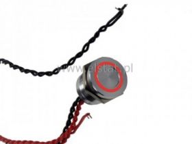 Przycisk piezo 19mm LED 12V; czerwony; impuls IP68
