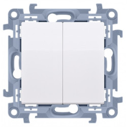 Łącznik świecznikowy podwójny SIMON 10 biały IP44 10AX Kontakt Simon CW5B.01/11