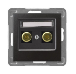 Impresja Gniazdo głośnikowe pojedyncze antracyt GGN-1Y/m/50