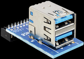 41865 USB 3.0 pin header socket &gt; 2 x USB 3.0 A socket, vertical