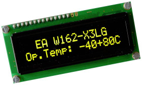 Moduł OLED Display Elektronik EAW162-X3LG żółty czarny (S x W x G) 80 x 36 x 10.00 mm