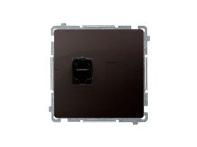 SIMON BASIC Gniazdo komputerowe RJ45 kat.6 pojedyncze ekranowane z przesłoną przeciwkurzową (moduł) czekoladowy BM61E.01/47 KONT