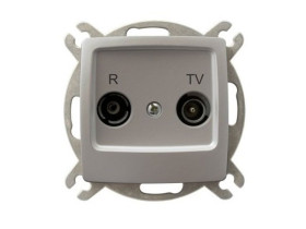 KARO Gniazdo antenowe RTV końcowe ZAR 25- 3 dB srebrny perłowy GPA-SK/m/43 OSPEL