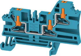 Through terminal block, push-in connection, 2.5 mm², 24 A, 8 kV, blue, 2847340000