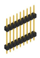 Pin header, 9 pole, pitch 2.54 mm, straight, black, 10056664