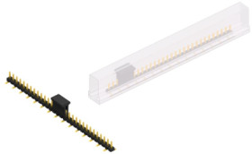 Pin header, 30 pole, pitch 2.54 mm, angled, black, SLLP5SMD03830GBSM