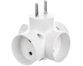 Rozgałeźnik wtyczkowy 3x2P +1xEuro biały R-43
