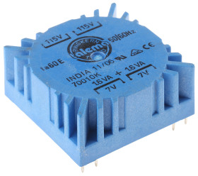 Płyta montażowa 2 x 7V ac 115 V ac, 230 V ac 3.2VA 2-wyjściowy Płytka drukowana