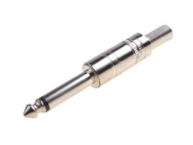 Wtyk JACK 6,3mm mono, obudowa metalowa niklowana