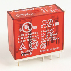 Przekaźnik mocy 12V dc DPDT Allen Bradley 0.7W, Wciskane 205 O. Styk płytki drukowanej