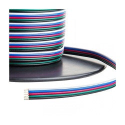 Przewód RGBW 5x0,35 do Taśm LED WHITE/BLACK/RED/GREEN/BLUE 5-żył kabel