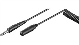 Przedłużacz Do Słuchawek 6,35 Mm, Kabel Spiralny - Długość Kabla 5 M