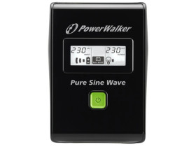 UPS POWERWALKER LINE-INTERACTIVE 800VA 3xIEC 230V, czysta sinusoida, RJ11/45 IN/OUT, USB, LCD VI 800 SW