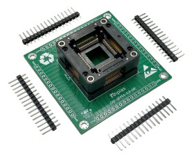 Płytka / adapter uniwersalny z podstawką ZIF QFP64 / TQFP64 R=0.8 14x14mm