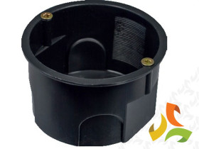 Puszka podtynkowa PK 60 Lux płytka z wkrętami czarna IP30 A.0002 PAWBOL