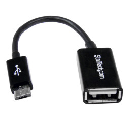 Kabel USB Złącze A Micro USB typu B Złącze B USB A dł. 130mm Kabel USB OTG USB 2.0 kolor: Czarny