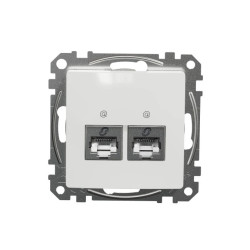 Gniazdo komputerowe podwójne RJ45 kat. 5e STP, białe, Sedna Design i Elements SDD111452S