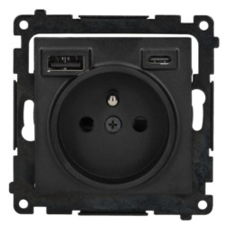 SIMON55 czarny TGZ1ZUSB2CA.01/149 Gn.zu + USB A+C