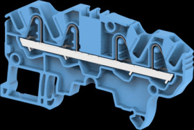 Feed through terminal, spring-clamp connection, 0.2-4.0 mm², 4 pole, 24 A, 8 kV, blue, 1SNK705022R0000